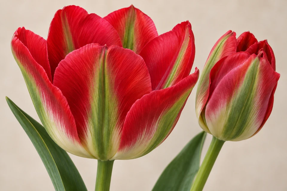Иллюстрация тюльпана Red Springgreen