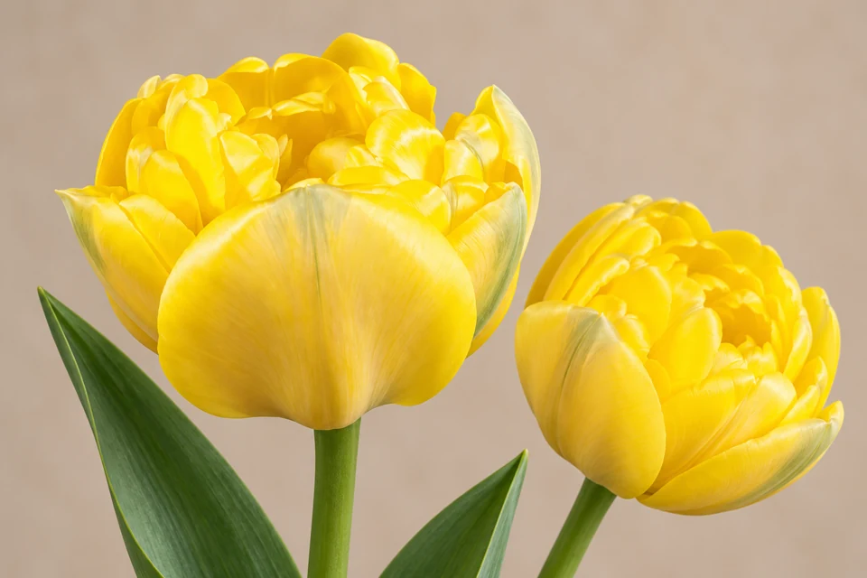 Иллюстрация тюльпана Yellow Pompenette